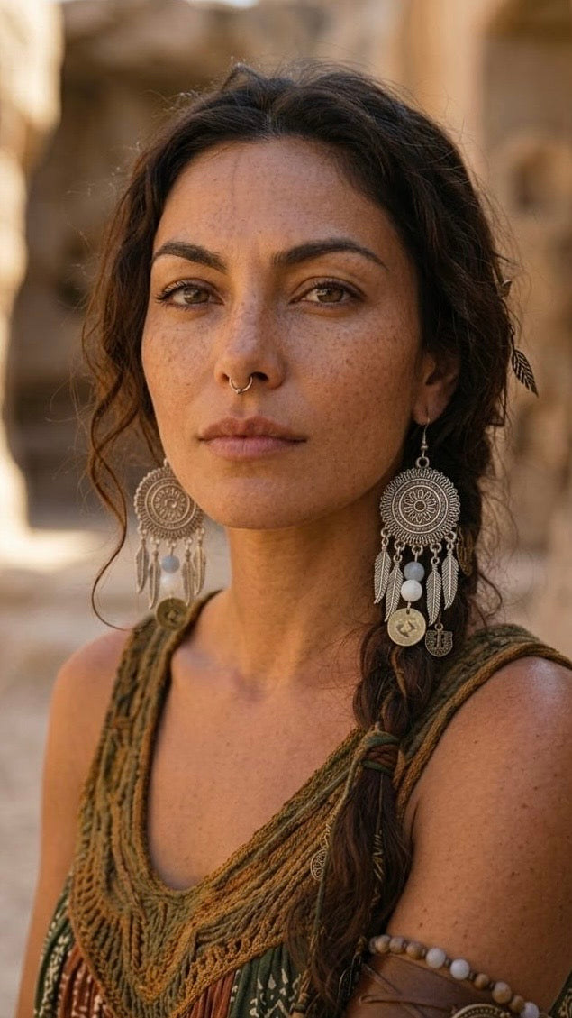 Boho Feather Drops Earrings
