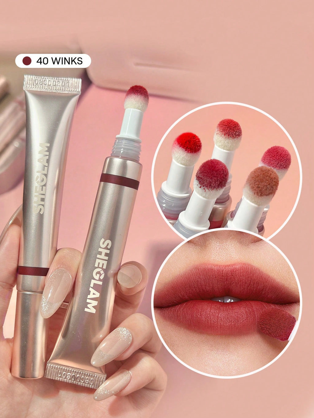 SHEGLAM Pout Pillow Cushion Matte Liquid Lipstick – 40 Winks Long-Lasting Velvet Finish