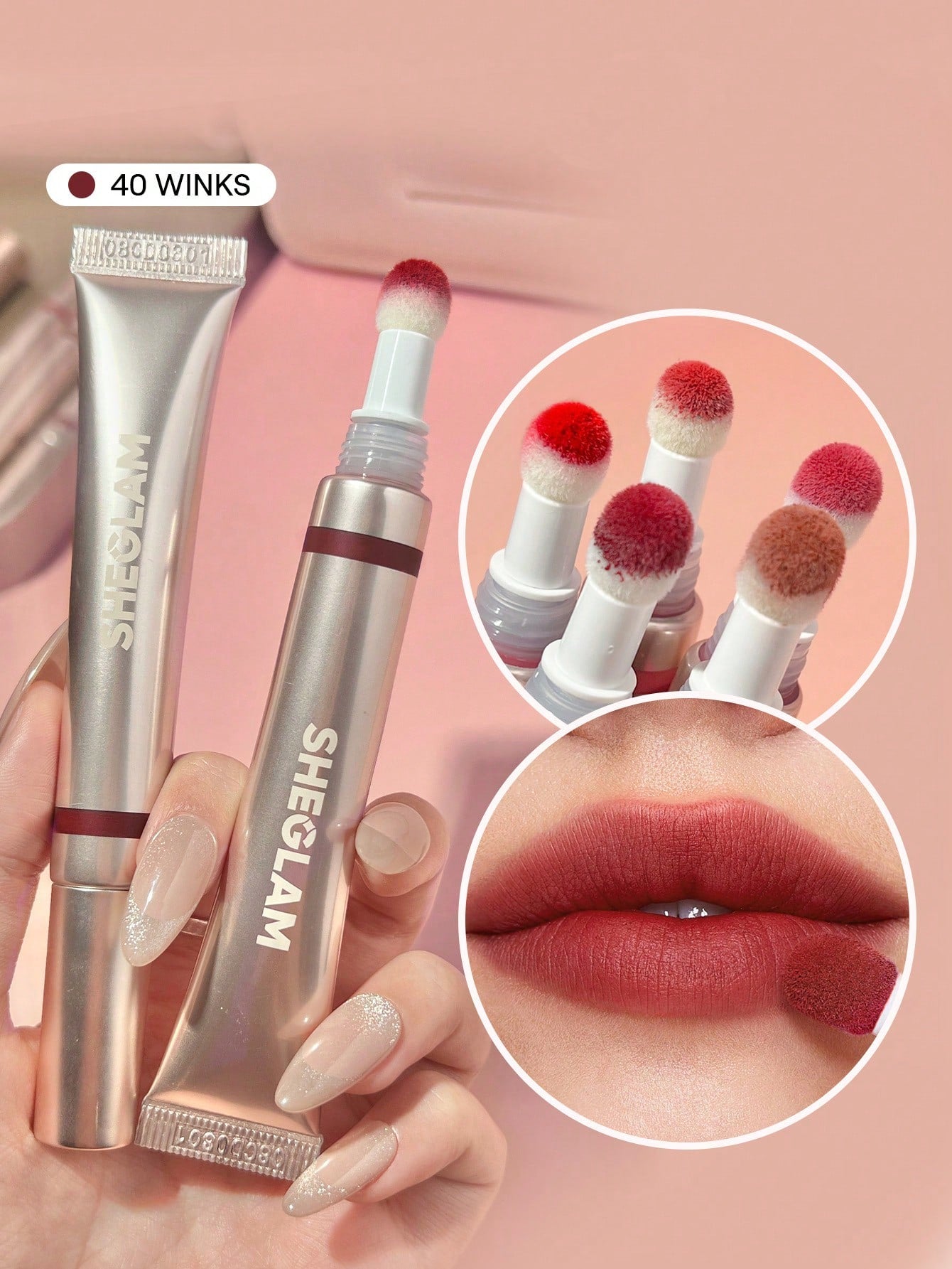 SHEGLAM Pout Pillow Cushion Matte Liquid Lipstick – 40 Winks Long-Lasting Velvet Finish