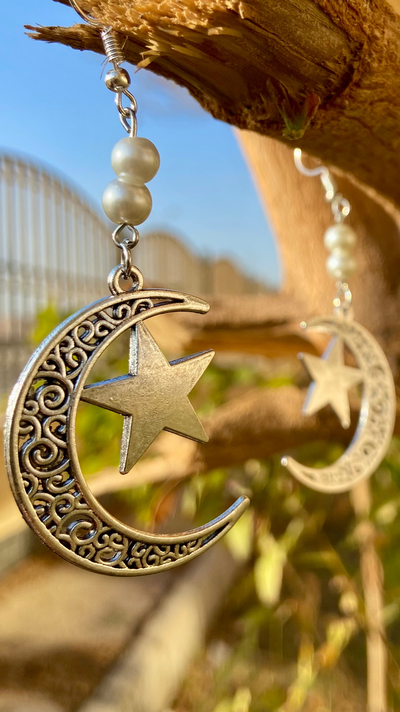 Luna Crescent Pearl Earrings