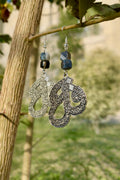 Surah Al-Falaq Protection Earrings with Blue Beads | سورة الفلق
