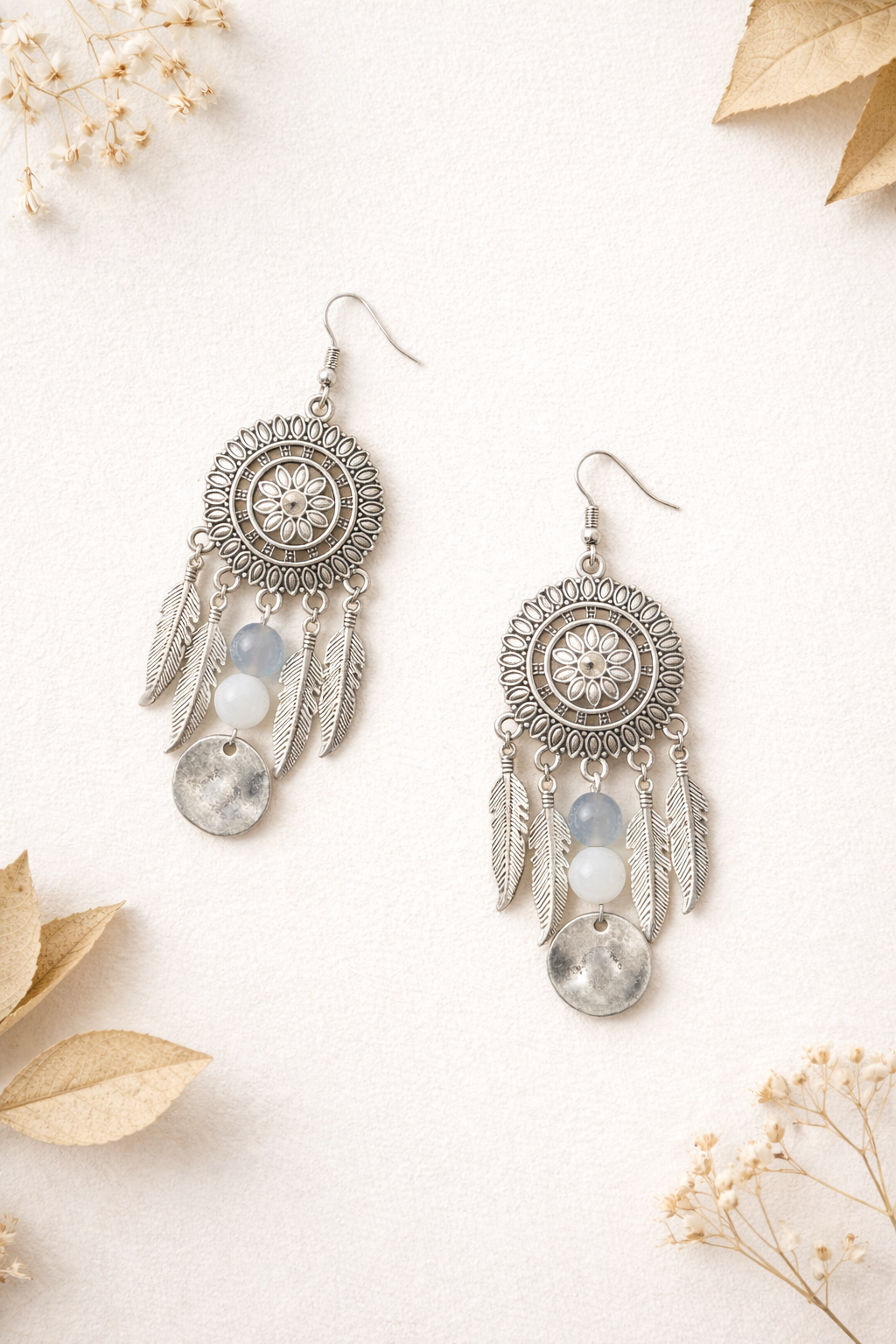 Boho Feather Drops Earrings