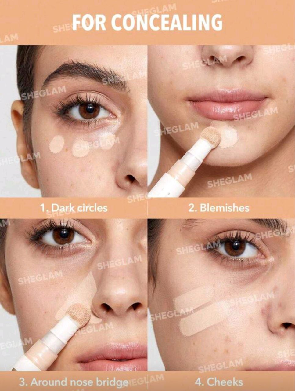 SHEGLAM Complexion Boost Matte Concealer – Sponge Head – Multiple Shades
