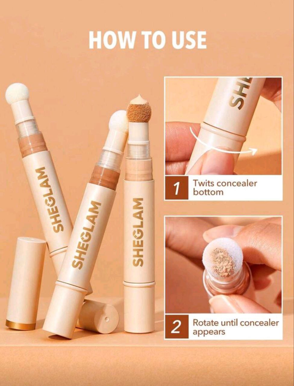 SHEGLAM Complexion Boost Matte Concealer – Sponge Head – Multiple Shades