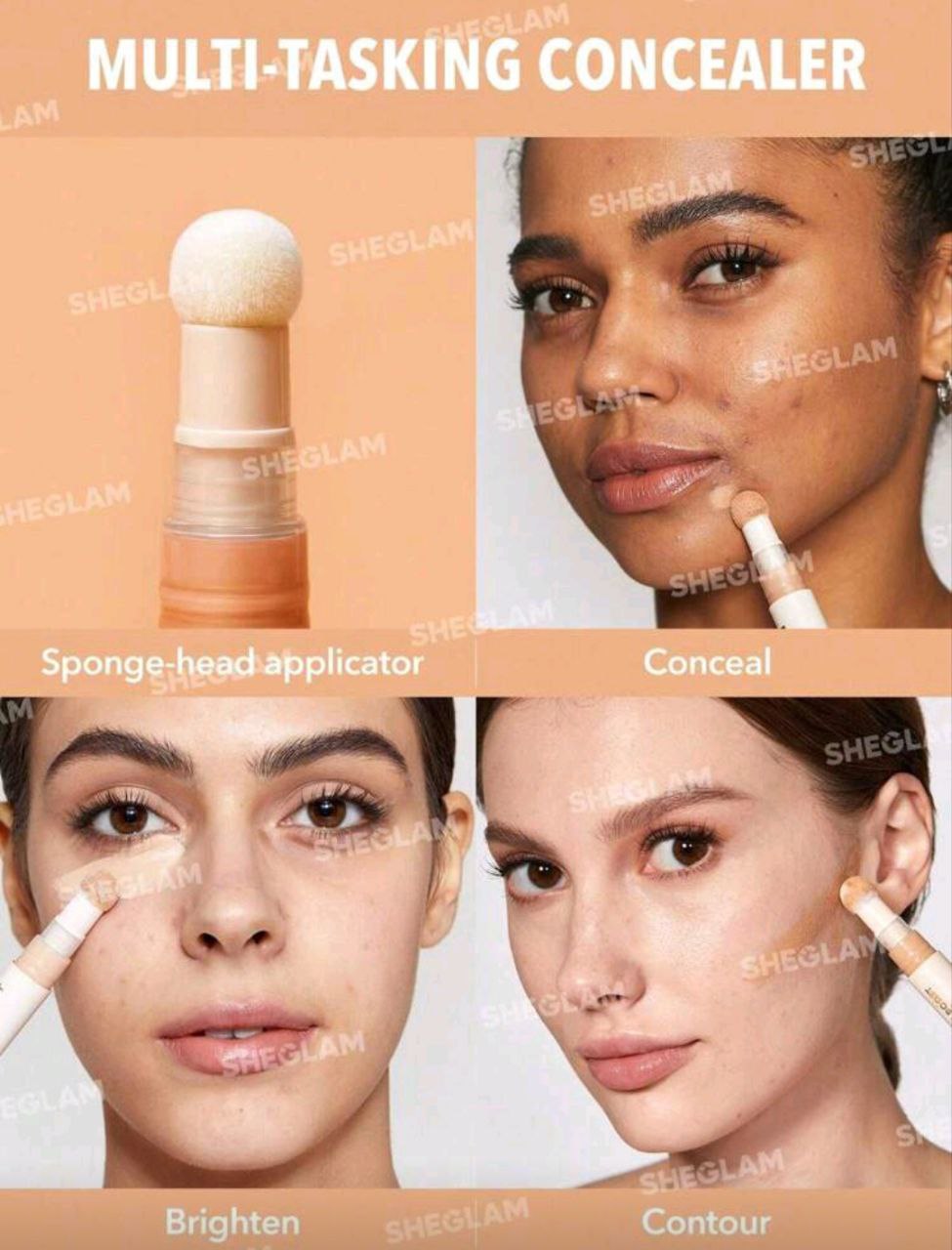 SHEGLAM Complexion Boost Matte Concealer – Sponge Head – Multiple Shades