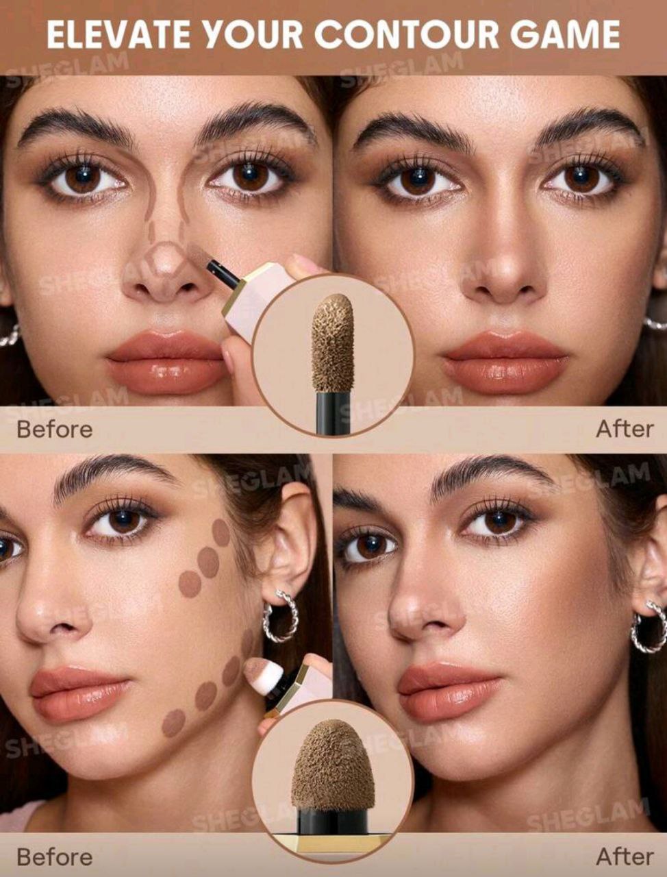Sheglam Precision Sculpt Liquid Contour Duo – Warm Honey | Sculpted Glow Makeup