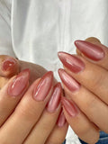 24pcs Y2K Medium Almond Crystal Cat Eye Press-On Nails Set