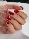 30PCS Short Square Red Press-On Nails – Classic Glossy Set