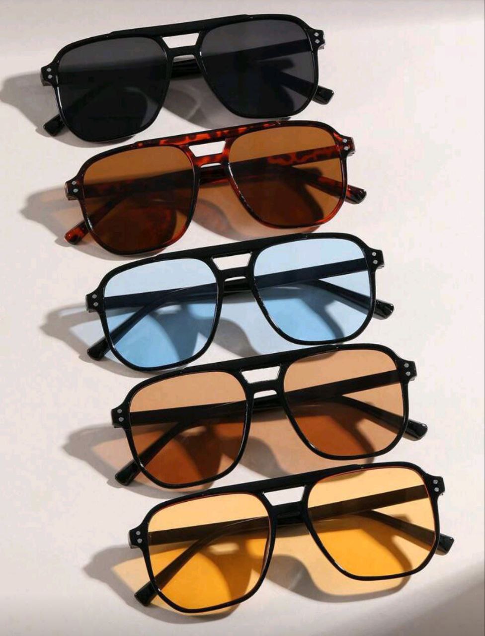 Women Square Multicolor Stud Decor Fashion Glasses – 5 Colors Available
