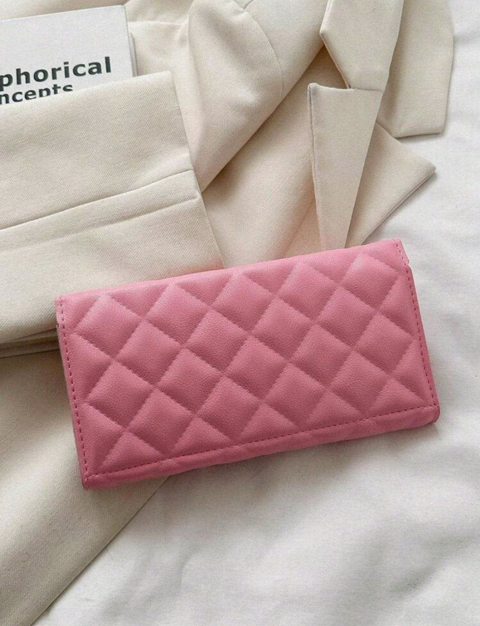 Women's Long Wallet ( Beige & Pink )