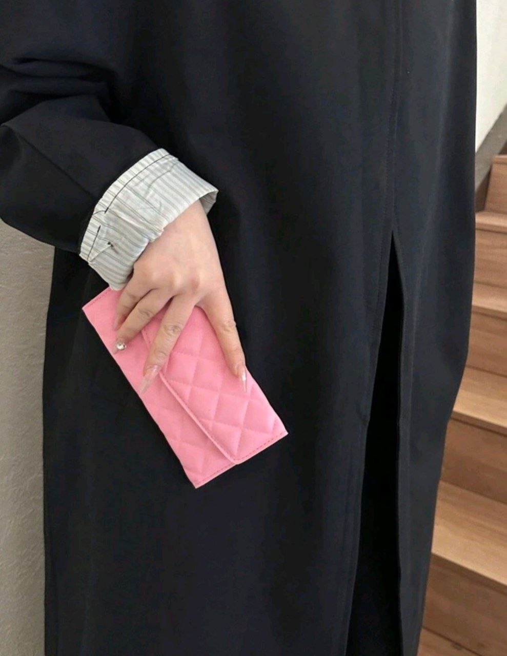 Women's Long Wallet ( Beige & Pink )