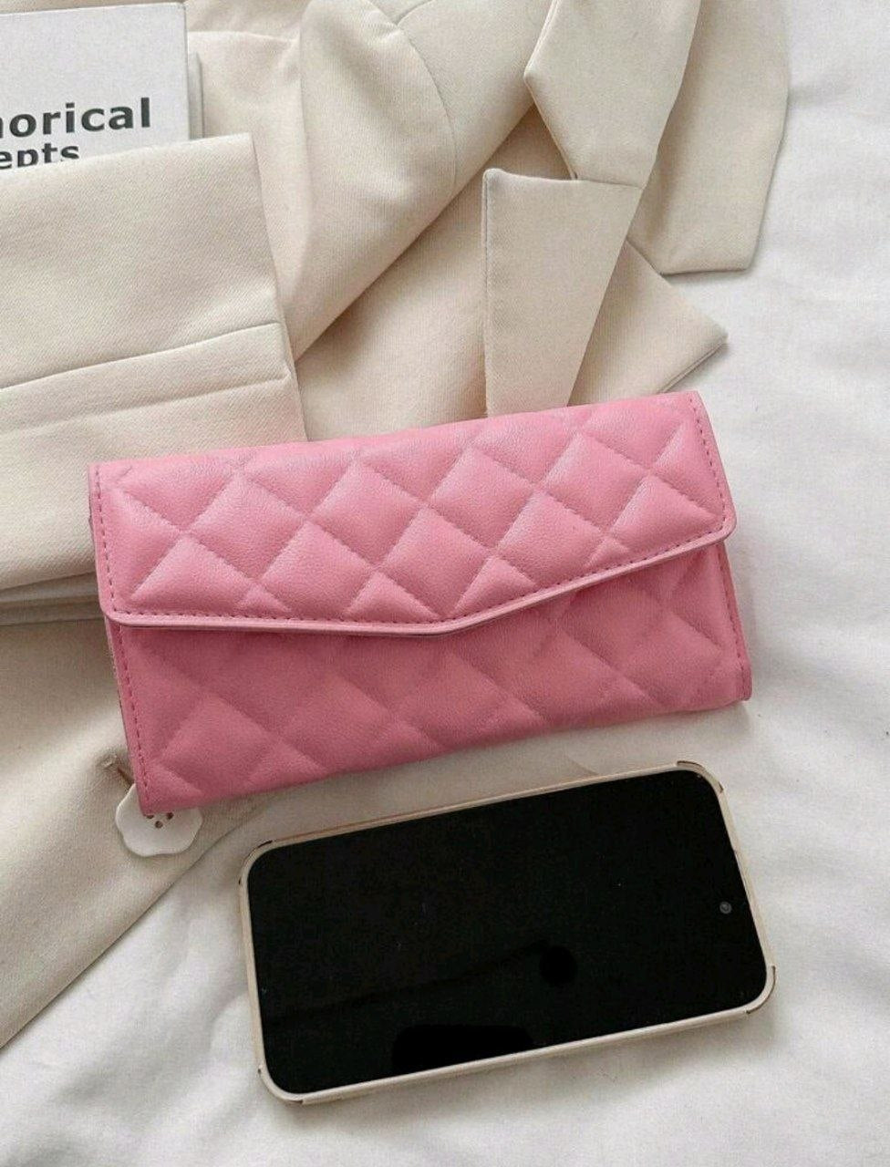 Women's Long Wallet ( Beige & Pink )