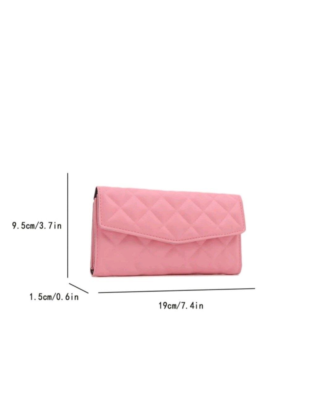 Women's Long Wallet ( Beige & Pink )