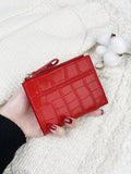 Red Fold-Over Small Wallet – Slim Bi-Fold Card & Cash Organizer for Women