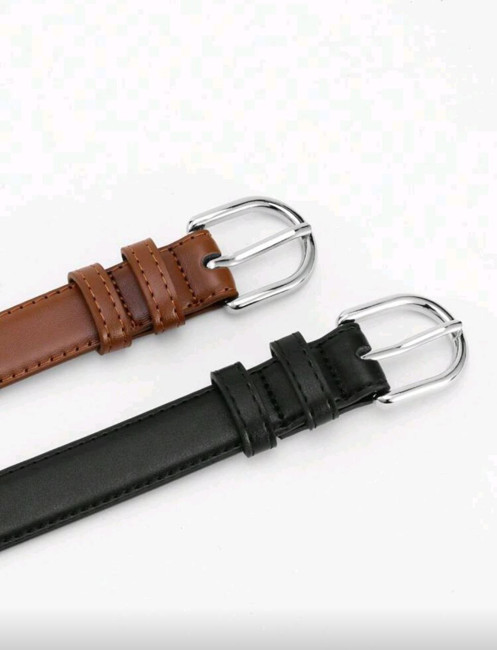 Women’s Casual High-End Belt – Silver Buckle (Versatile Daily Style)