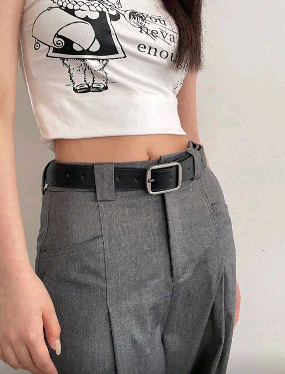 Women’s PU Leather Belt with Silver Square Buckle – ( Coffee & Black )