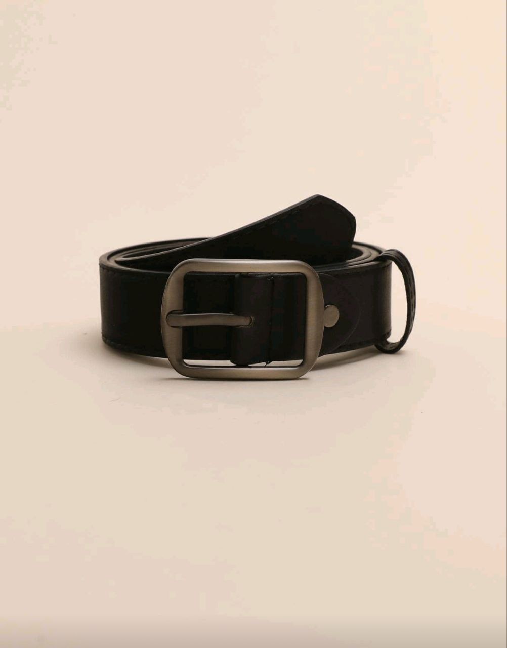 Women’s PU Leather Belt with Silver Square Buckle – ( Coffee & Black )