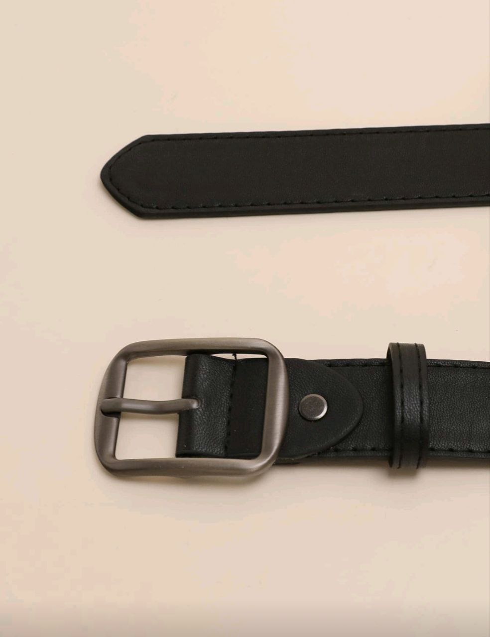 Women’s PU Leather Belt with Silver Square Buckle – ( Coffee & Black )