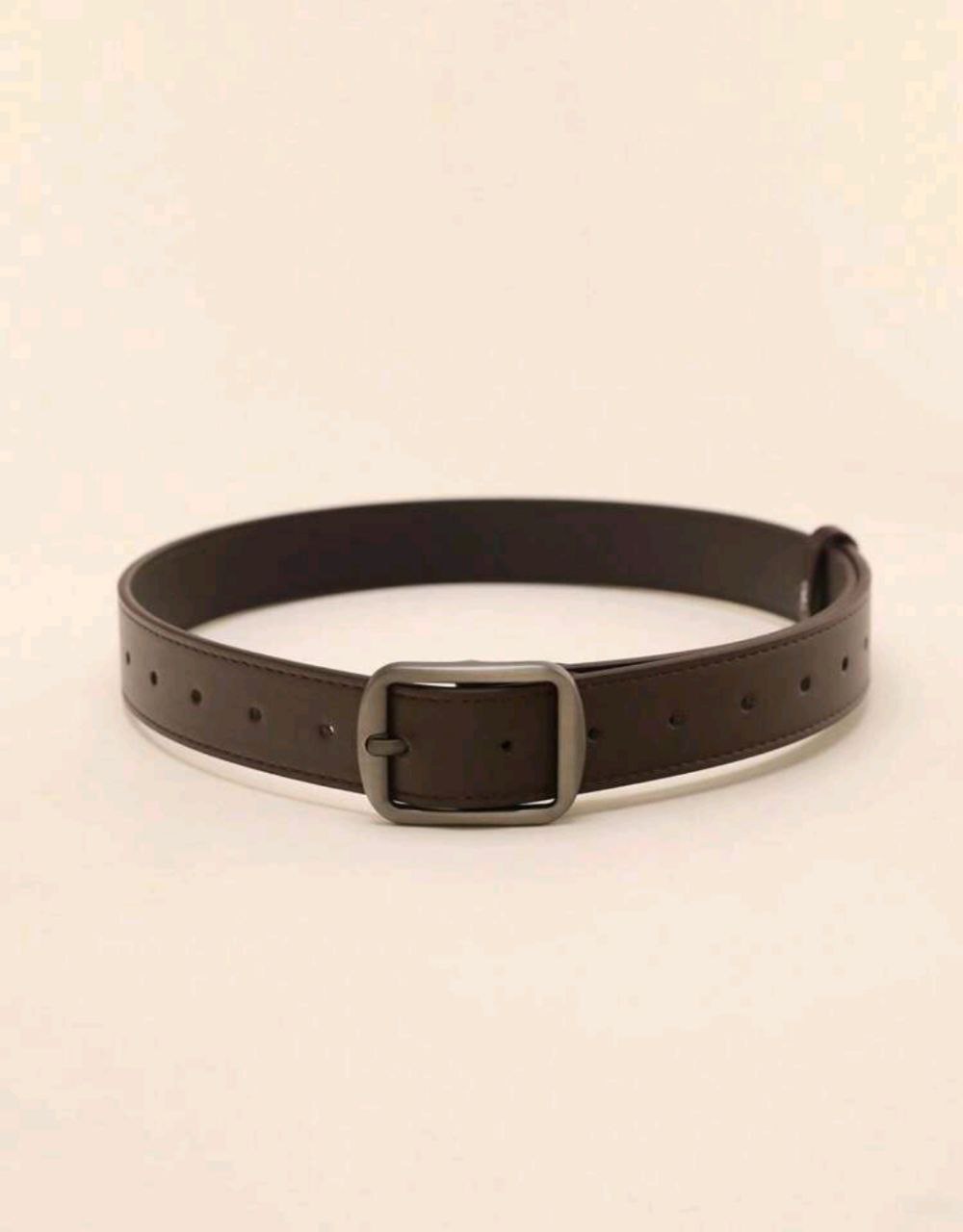 Women’s PU Leather Belt with Silver Square Buckle – ( Coffee & Black )