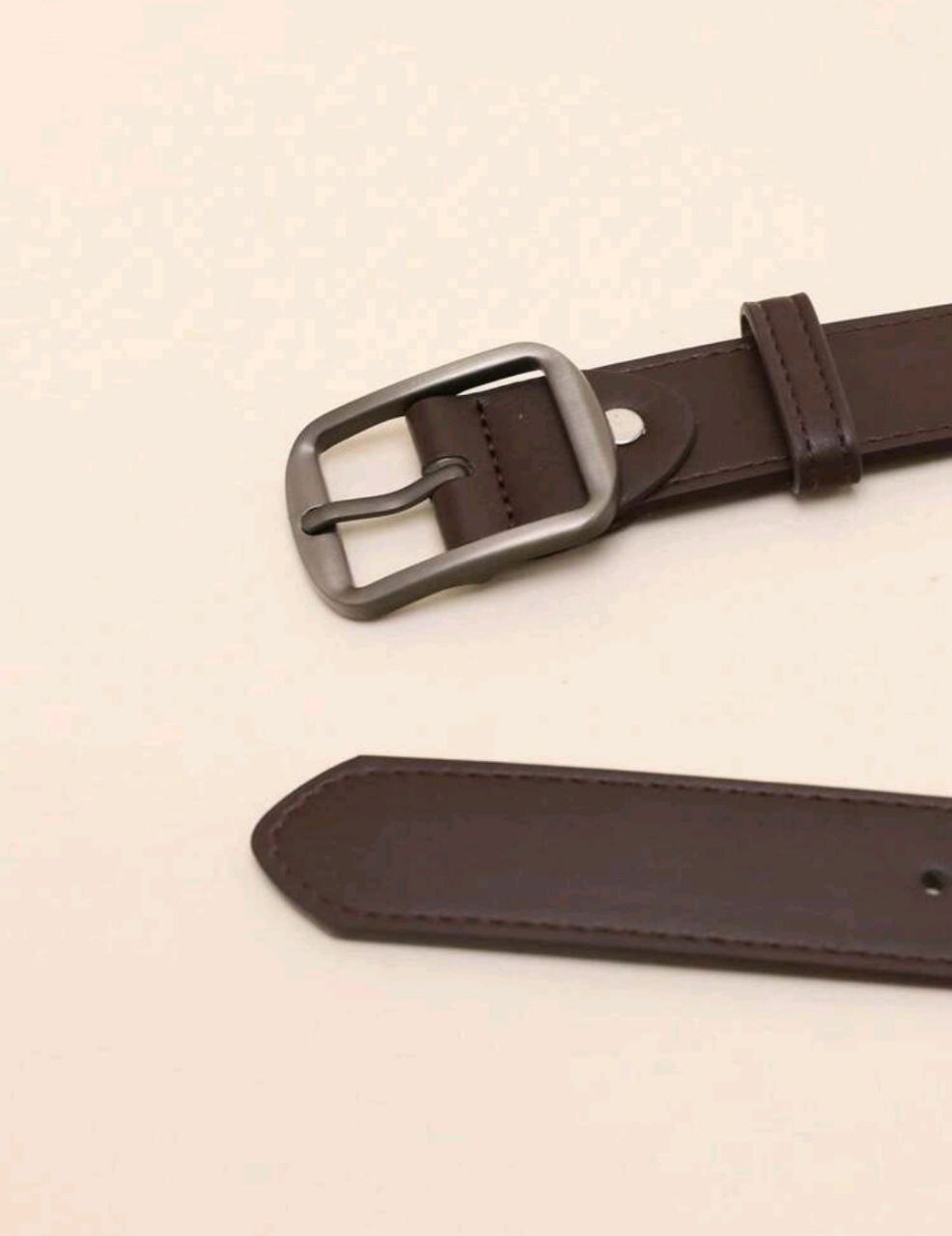 Women’s PU Leather Belt with Silver Square Buckle – ( Coffee & Black )