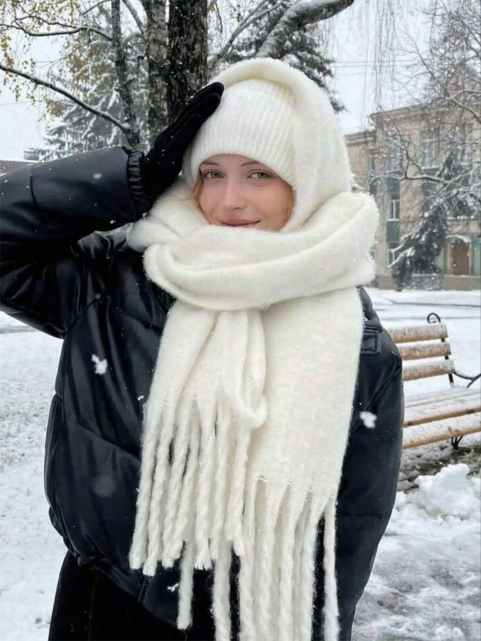 Luxury Mohair-Style Fur Shawl – Red, White & Grey Collection