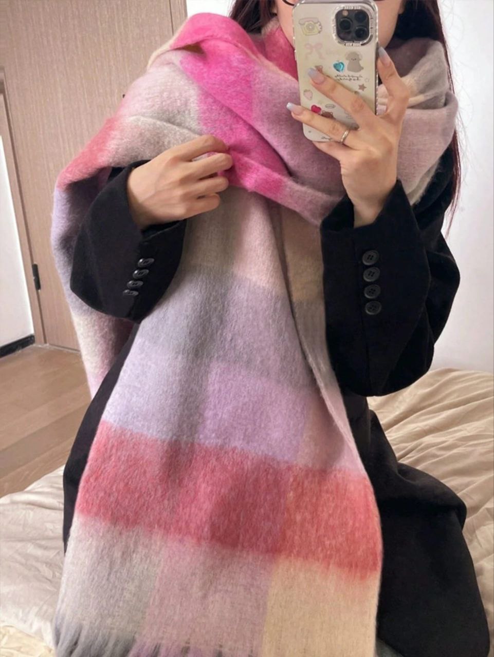 Luxury Mohair-Style Fur Shawl – Soft Winter Wrap