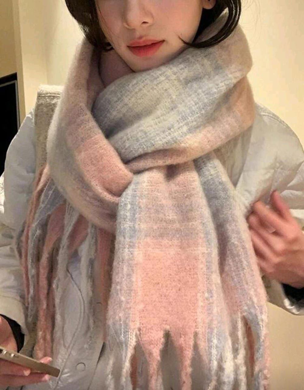 Luxury Mohair-Style Fur Shawl – Soft Winter Wrap