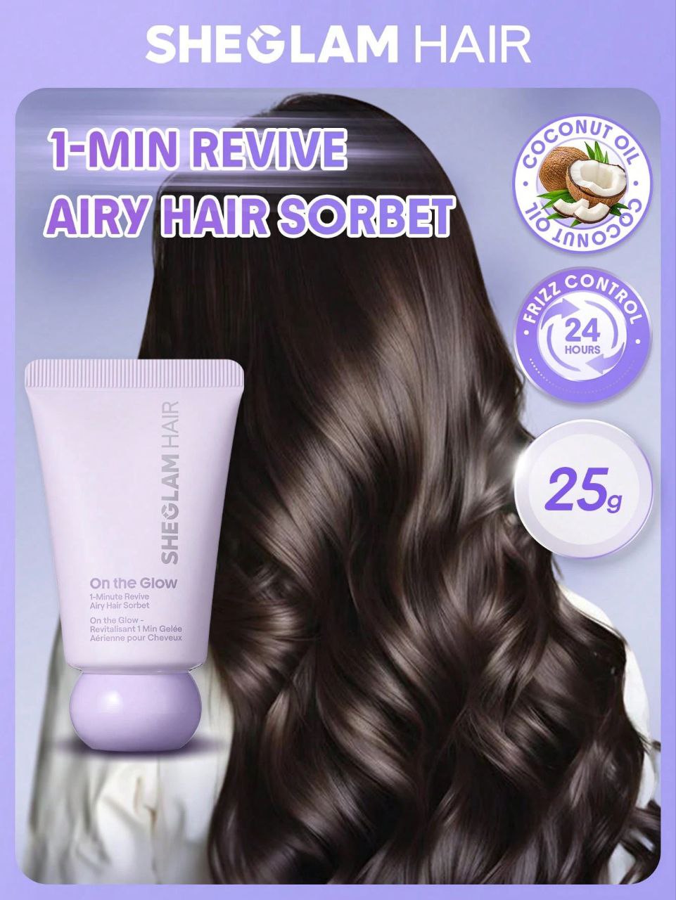 SHEGLAM HAIR On The Glow 1-Minute Airy Hair Sorbet – 25g Leave-In Conditioner