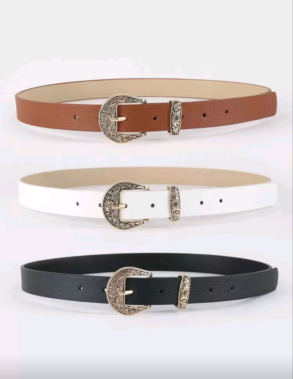 Women’s Vintage Western Belt – Gold-Tone Buckle ( Daily Wear )