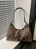 Leopard Print Shoulder Bag – Handheld & Underarm Chic PU Purse