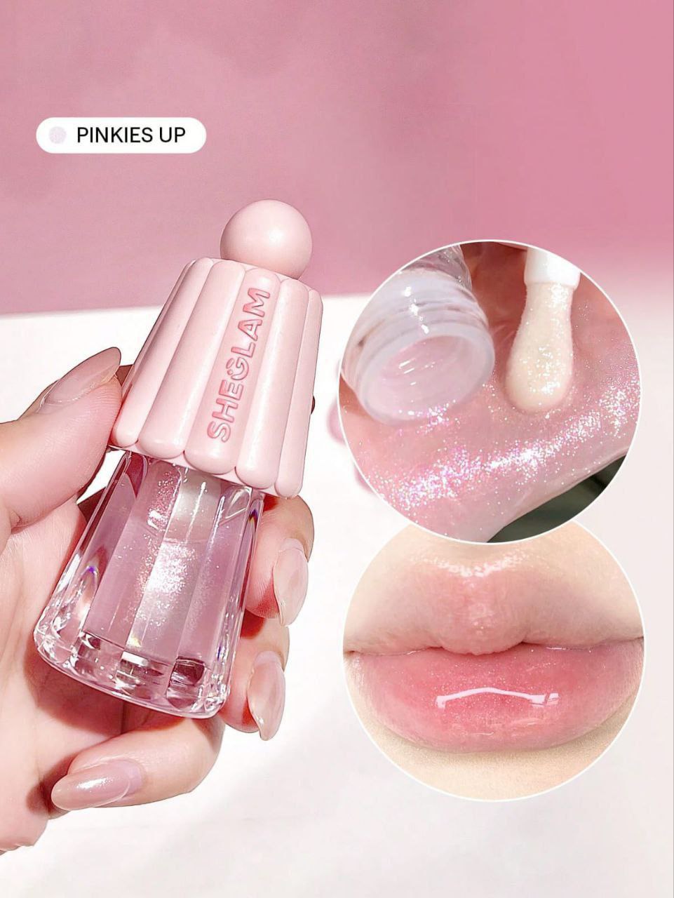 SHEGLAM Jelly Wow Hydrating Lip Oil – Pinkies Up & Grapefruit Glow High-Shine Moisturizing Lip Gloss