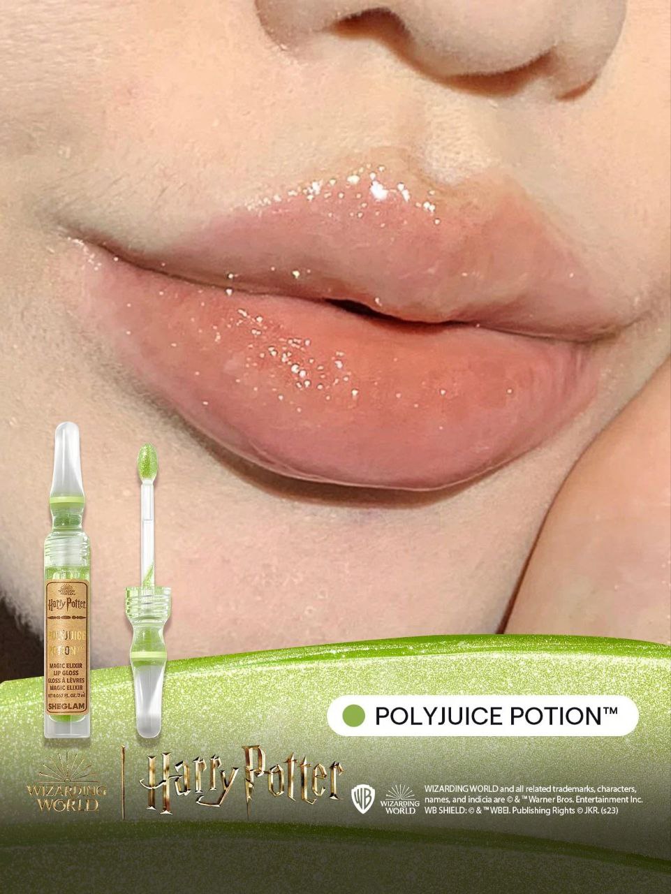 Harry Potter x SHEGLAM Magic Elixir Lip Gloss – Polyjuice Potion High-Shine Moisturizing Glitter Lip Gloss