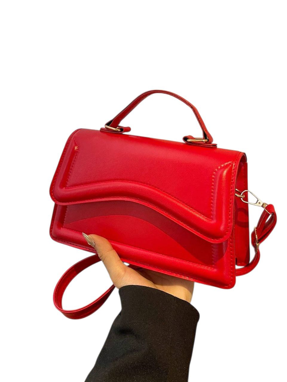 Minimalist Chic Vintage Underarm Shoulder & Crossbody Bag – Red