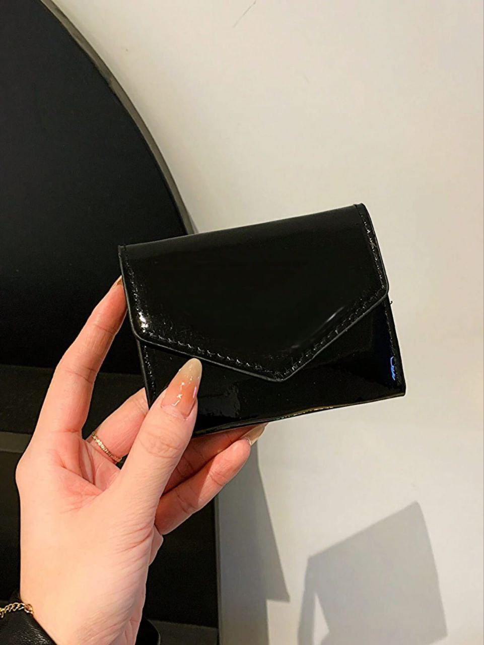 Shiny Short Coin Wallet – Solid Color Small Wallet for Women