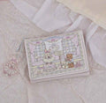 Cute Rabbit & Bear Pink Tri-Fold Wallet – Multi-Card Holder Mini Coin Purse for Women