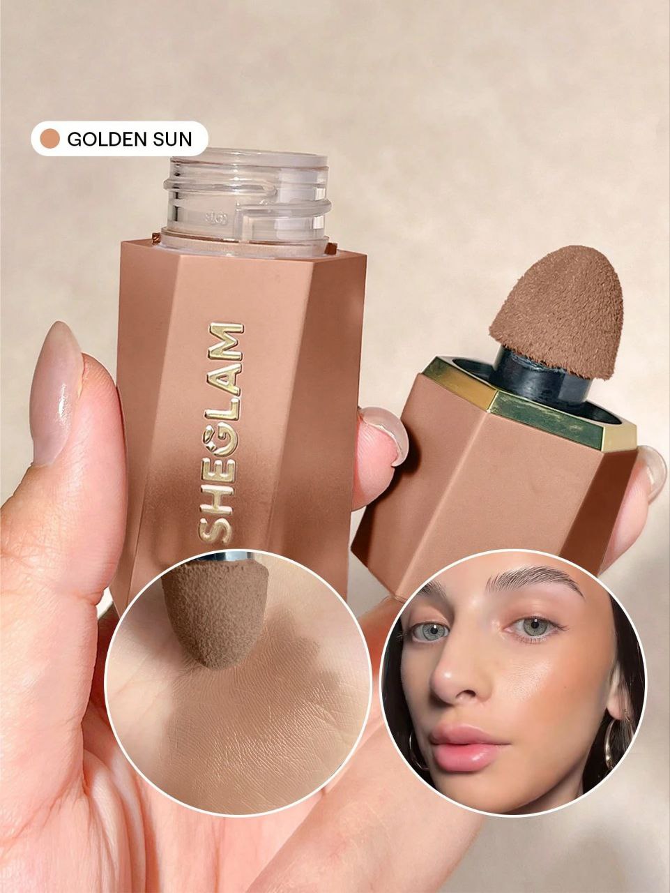 SHEGLAM Sun Beam Matte Liquid Bronzer – Golden Sun Lightweight Blendable Liquid Bronzer for Natural Matte Contour