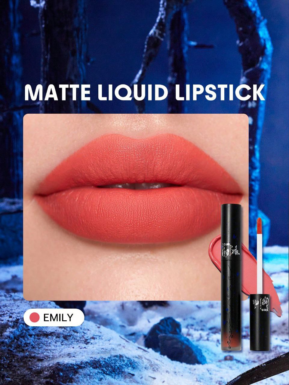 Corpse Bride x SHEGLAM Everlasting Love Liquid Lipstick – Emily Orange Matte Gothic Lipstick, Long-Lasting Smudge-Proof Lip Makeup for Women