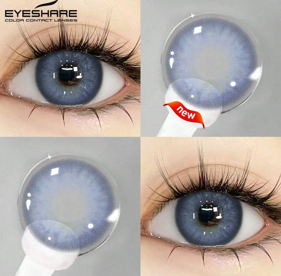 EYESHARE Blue Colored Contact Lenses – 14.5mm Yearly Cosmetic Lenses