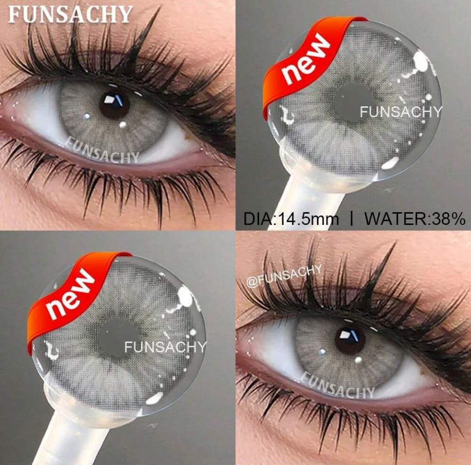 FUNSACHY Gray Contact Lenses – 14.5mm Yearly Wear (Korean Style)