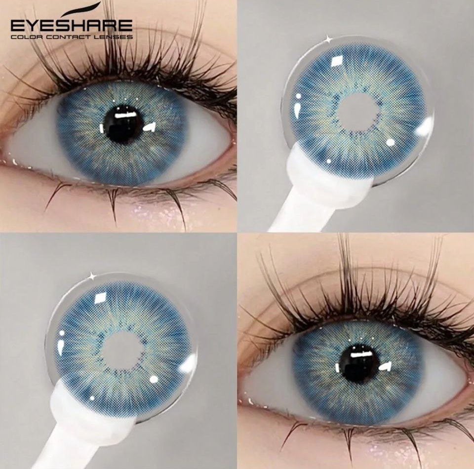 EYESHARE Blue Colored Contact Lenses – 14.2mm, Yearly Use