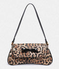 Tiger Print PU Leather Bag with Black Bow – Chic Handbag