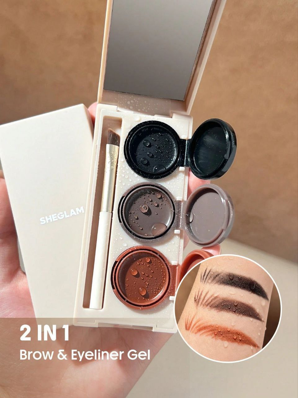 SHEGLAM Streamline Brow & Eyeliner Gel – 3-in-1 Waterproof Definer