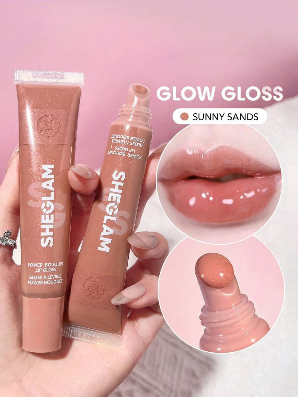 SHEGLAM Power Bouquet Lip Gloss – Sunny Sands Tinted Lip Oil