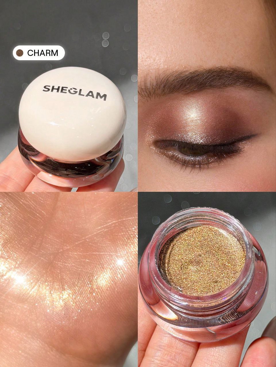 SHEGLAM Starstruck Cream Eyeshadow Pot – Long-Wear Shimmer Cream Shadow ( Veiled | Nova | Charm | Celeste )