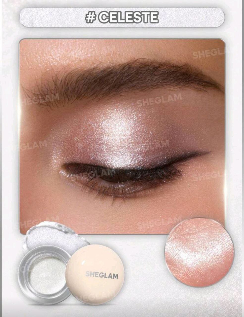 SHEGLAM Starstruck Cream Eyeshadow Pot – Long-Wear Shimmer Cream Shadow ( Veiled | Nova | Charm | Celeste )