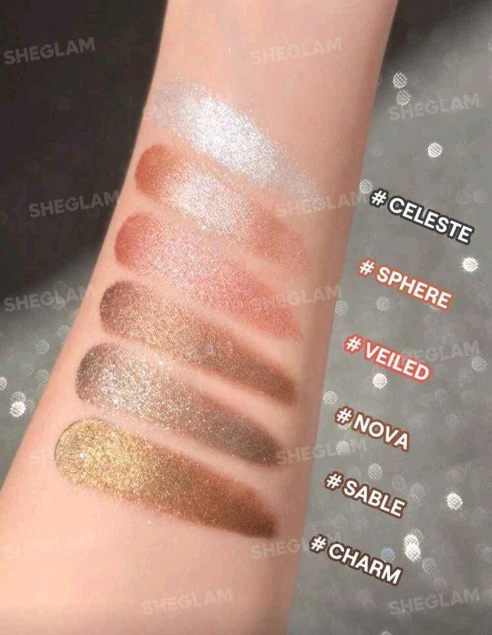 SHEGLAM Starstruck Cream Eyeshadow Pot – Long-Wear Shimmer Cream Shadow ( Veiled | Nova | Charm | Celeste )