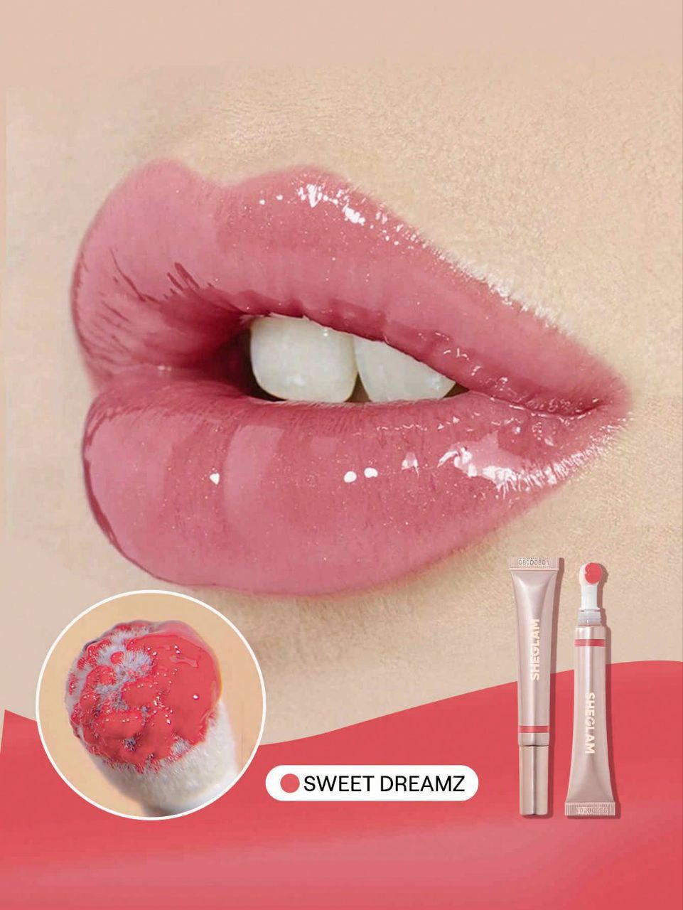 SHEGLAM Pout Pillow Cushion Lip Gloss – High Shine Moisturizing Lip Glaze (3 Shades)