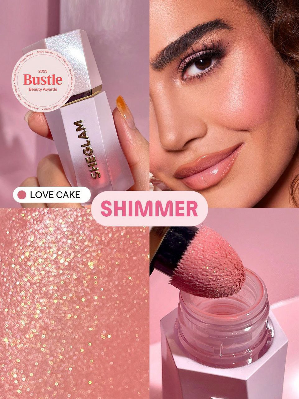 SHEGLAM Color Bloom Dayglow Liquid Blush – Shimmer Finish (Love Cake)