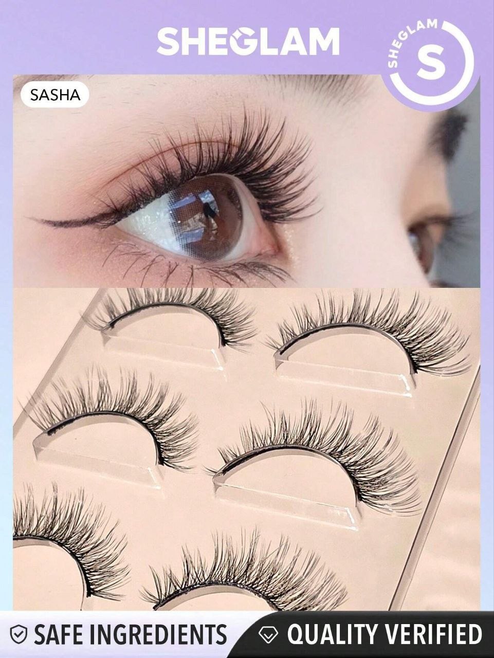 SHEGLAM Girl Next Door False Eyelashes – Sasha 3 Pairs Extra Long Natural Lashes