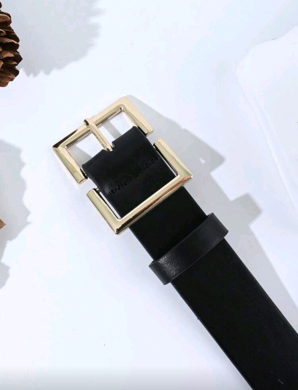 Women’s Retro Belt – Square Buckle (Black & Brown)